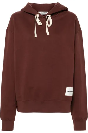 Jil Sander Hoodie med logotyp