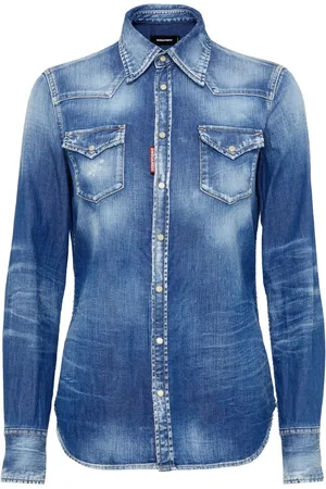 Dsquared2 Jeansshorts med morrhårseffekt