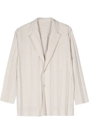 Issey Miyake Enkelknäppt blazer med osydd fåll