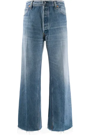 RE/DONE Beskurna jeans med raka ben