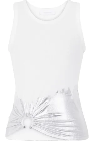 Paco rabanne Ribbat linne med piercingapplikation