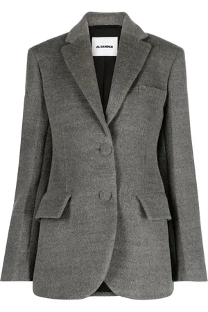 Jil Sander Enkelknäppt blazer i jungfruull