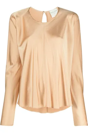 FORTE FORTE Satinblus med rundad hals