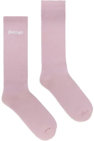 Palm Angels Ribbstickade strumpor med broderad logotyp