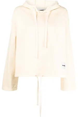 Jil Sander Stickad hoodie med logotyp