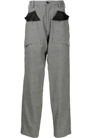 Sulvam Hundtandsmönstrade vida slacks