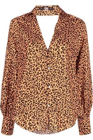 Karl Lagerfeld Leopardmönstrad sidenblus