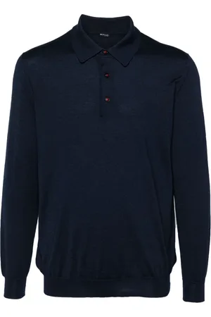 Kiton Finstickad pikétröja