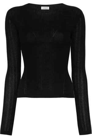 Lanvin Ribbstickad tröja