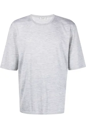Saint Laurent Kortärmad tröja med rundad hals