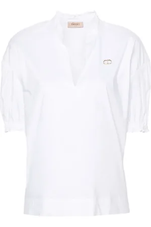 Twin-Set Blus med volangkant