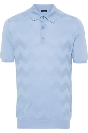 Kiton Ribbad pikétröja med chevrondetalj