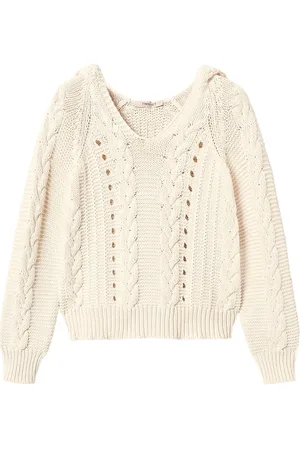 Twin-Set Kabelstickad hoodie