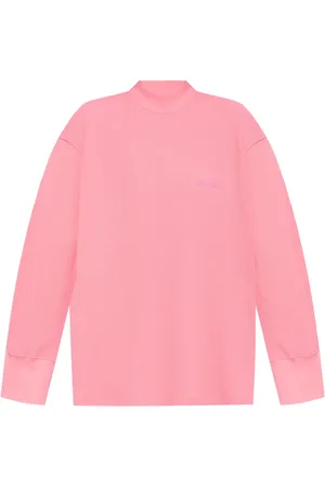 The Attico Våffelstickad sweatshirt med logotypapplikation