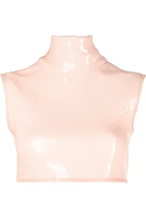 Nº21 Stickad croptop med hög krage