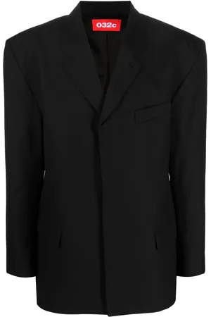032c Enkelknäppt blazer med axelvaddar