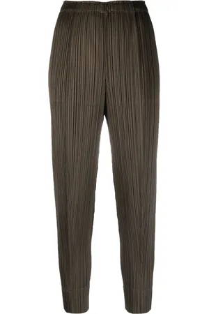 PLEATS PLEASE ISSEY MIYAKE Plisserade byxor med hög midja