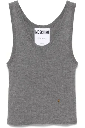 Moschino Stickad topp med logotyp