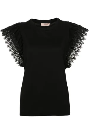 Twin-Set Blus med broderade ärmar