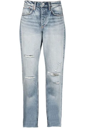 RAG&BONE Croppade jeans med slitning
