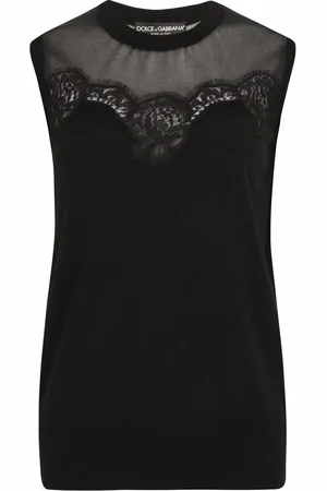 Dolce & Gabbana ärmlös topp med spetsdetalj
