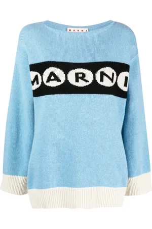 Marni Intarsiastickad tröja med logotyp