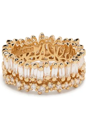 Suzanne Kalan Short Stack diamantring i 18K gult guld