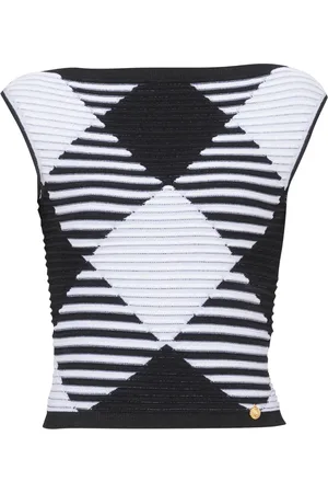 Balmain Ginghamrutigt croptop