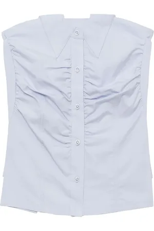 Low Classic Axelbandslös topp med knäppning