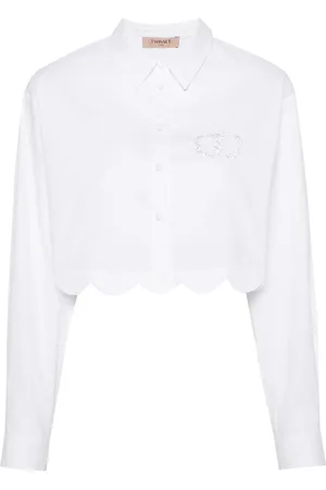 Twin-Set Randig skjorta med broderad logotyp