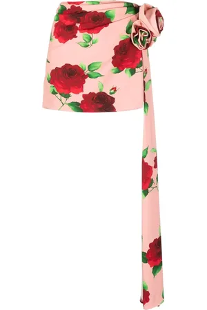 MAGDA BUTRYM Draperad minikjol med ros