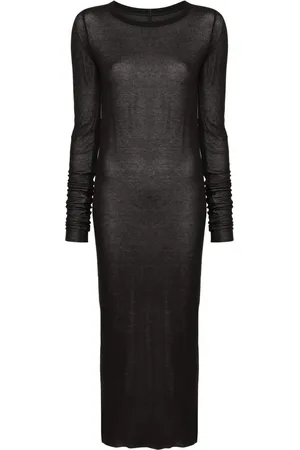 Rick Owens Ribbstickad midiklänning