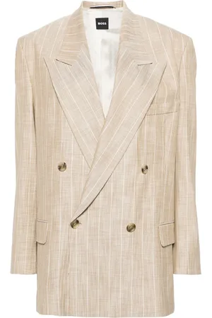 HUGO BOSS Kritstrecksrandig dubbelknäppt blazer