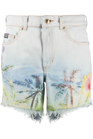 VERSACE Mönstrade jeansshorts