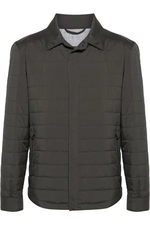 corneliani Quiltad skjortjacka med tryckknappar