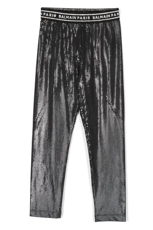 Balmain Leggings med logotypband