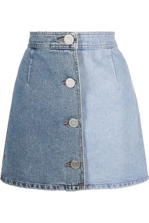 KIMHEKIM Kort tvåfärgad jeanskjol