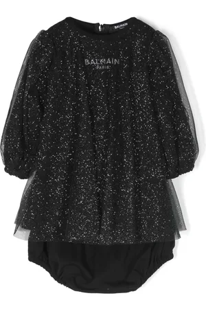 Balmain Tyllklänning med logotyp