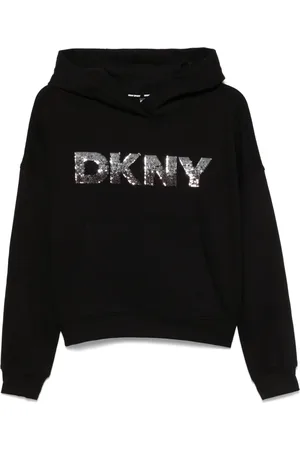 DKNY Hoodie med paljettlogotyp