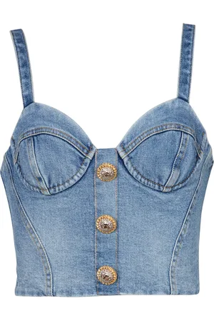 Balmain Croptop med knäppning