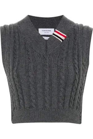 Thom Browne Kabelstickad väst med RWB