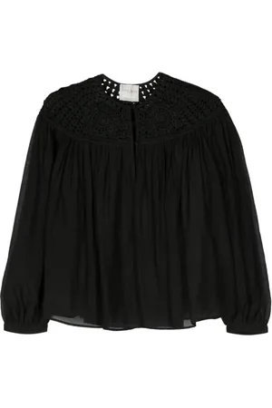 FORTE FORTE Blus med virkad panel