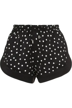 Saint Laurent Prickiga sidenshorts med hög midja