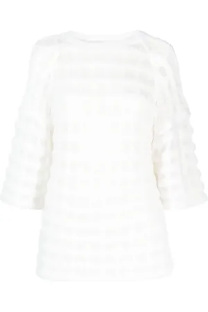 GENNY Stickad croptop med fleecetextur
