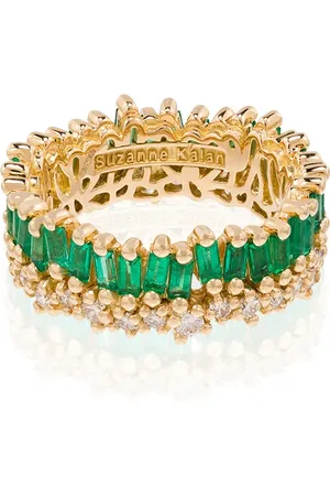 Suzanne Kalan Short Stack smaragdring i 18K gult guld