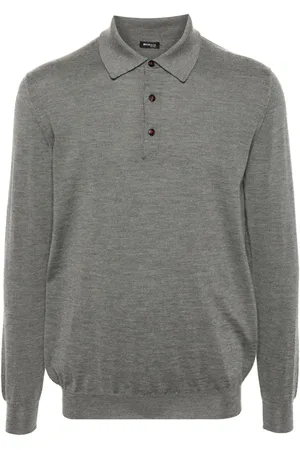 Kiton Finstickad pikétröja