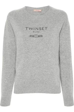 Twin-Set Stickad tröja med broderad logotyp