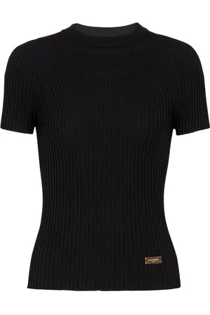 Balmain Ribbad topp med logotypplakett