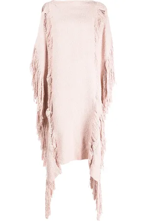 Voz Poncho med draperad fransdetalj