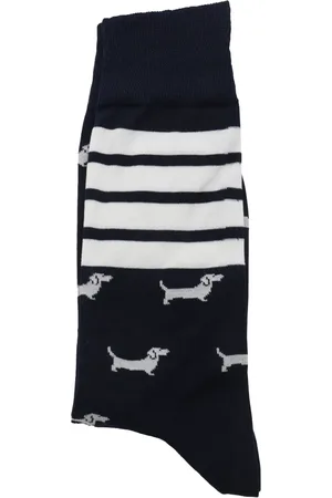 Thom Browne Intarsiastickade strumpor med logotyp